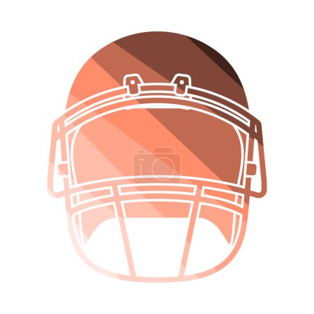 Illustration for American Football Helmet Icon. Flat Color Ladder Design. Vector Illustration. - Royalty Free Image