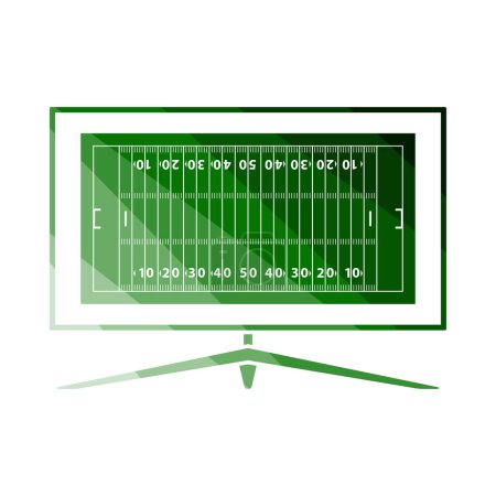 Icône TV Football Américain. Conception d'échelle de couleur plate. Illustration vectorielle.