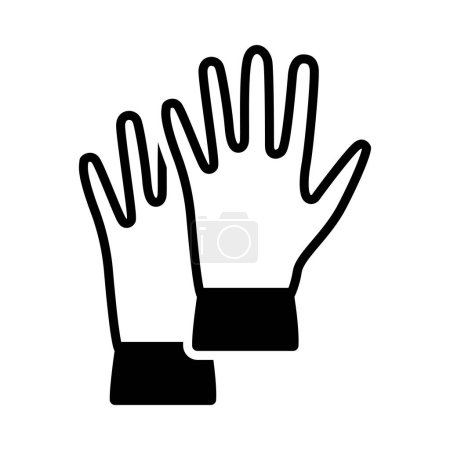 Rubber Protective Gloves Icon. Black Stencil Design. Vector Illustration.