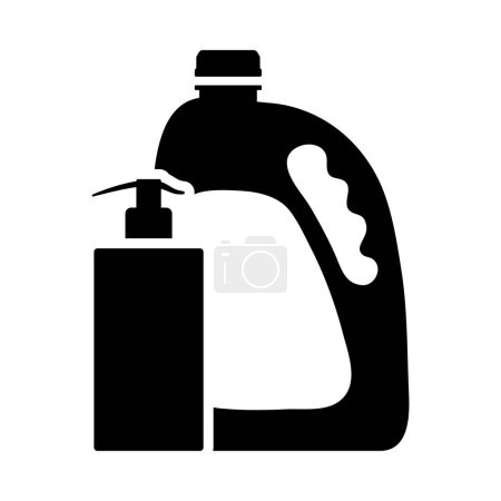 Sanitizer Bottles Icon. Black Stencil Design. Vector Illustration.