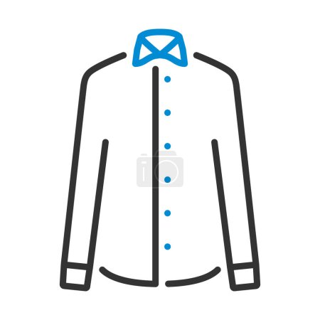 Business Shirt Icon. Editierbare kühne Umrisse mit Farbfülldesign. Vektorillustration.