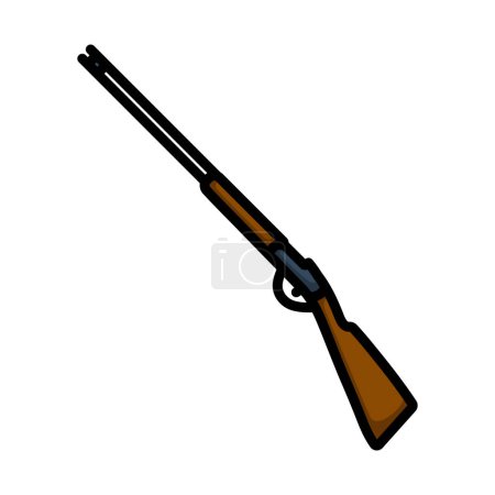 Icono de pistola de caza. Esquema audaz editable con diseño de relleno de color. Ilustración vectorial.