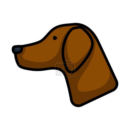 Icon Of Hinting Dog Had. Editable Bold Outline With Color Fill Design. Vector Illustration.