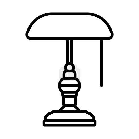 Ilustración de Icono de lámpara de escritor. Diseño de contorno audaz con ancho de carrera editable. Ilustración vectorial. - Imagen libre de derechos