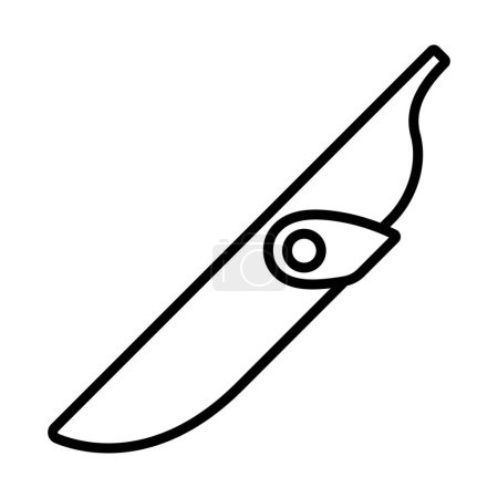 Cuchillo Scabbard Icon. Diseño de contorno audaz con ancho de carrera editable. Ilustración vectorial.