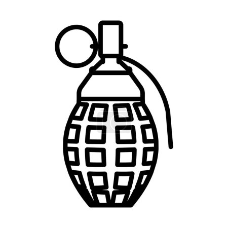 Ilustración de Icono de granada defensiva. Diseño de contorno audaz con ancho de carrera editable. Ilustración vectorial. - Imagen libre de derechos