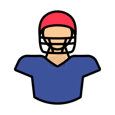 Illustration for American Football Player Icon. Editable Bold Outline With Color Fill Design. Vector Illustration. - Royalty Free Image