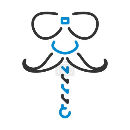 Illustration for Glasses And Mustache Icon. Editable Bold Outline With Color Fill Design. Vector Illustration. - Royalty Free Image