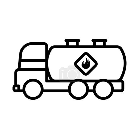 Illustration for Oil Truck Icon. Bold outline design with editable stroke width. Vector Illustration. - Royalty Free Image