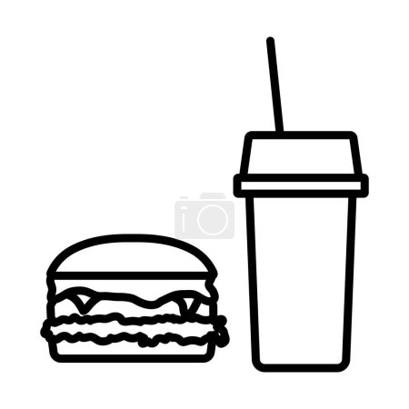 Fast Food Icon. Bold outline design with editable stroke width. Vector Illustration.