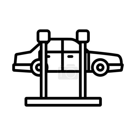 Ilustración de Icono de elevación de coche. Diseño de contorno audaz con ancho de carrera editable. Ilustración vectorial. - Imagen libre de derechos