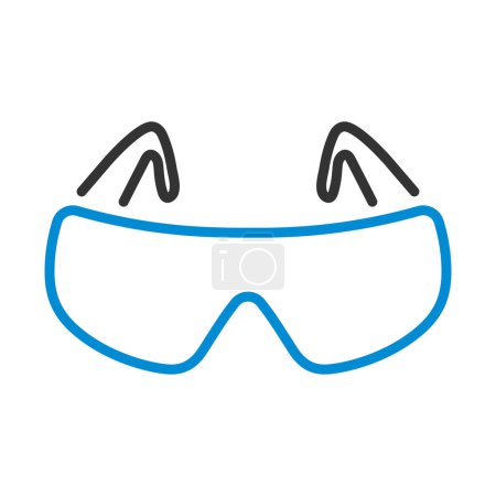 Icon Of Chemistry Protective Eyewear. Editable Bold Outline With Color Fill Design. Vector Illustration.