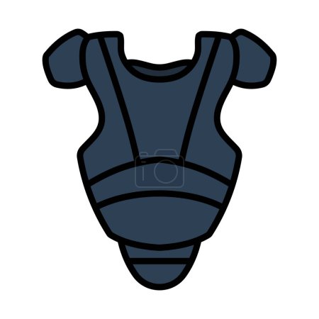 Illustration for Baseball Chest Protector Icon. Editable Bold Outline With Color Fill Design. Vector Illustration. - Royalty Free Image