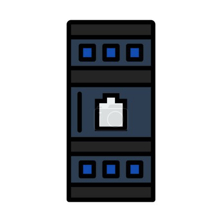 Ilustración de Icono del rack del servidor. Esquema audaz editable con diseño de relleno de color. Ilustración vectorial. - Imagen libre de derechos