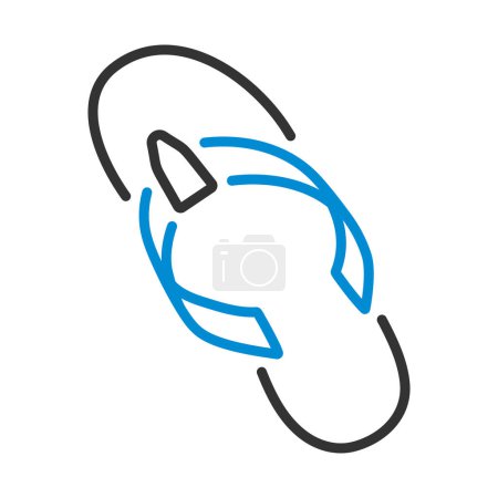 Flip Flop Icon. contour audacieux modifiable avec la conception de remplissage de couleur. Illustration vectorielle.