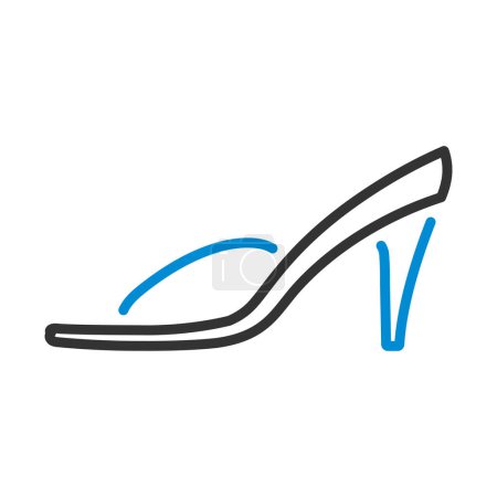 Woman Pom-pom Shoe Icon. Editable Bold Outline With Color Fill Design. Vector Illustration.