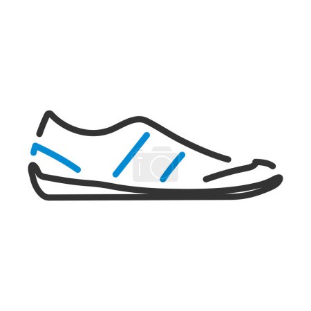 Homme Casual Shoe Icon. contour audacieux modifiable avec la conception de remplissage de couleur. Illustration vectorielle.