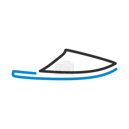 Man Home Slipper Icon. Editable Bold Outline With Color Fill Design. Vector Illustration.