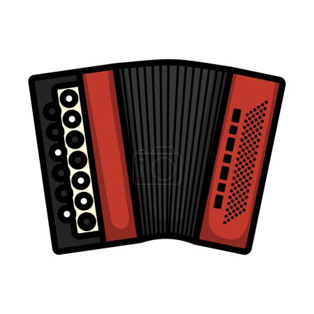 Illustration for Accordion Icon. Editable Bold Outline With Color Fill Design. Vector Illustration. - Royalty Free Image