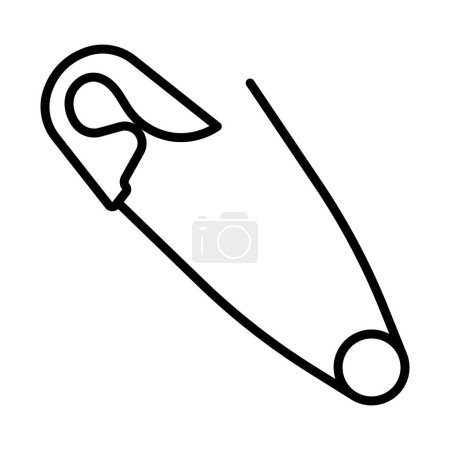Tailor Safety Pin Icon. Bold outline design with editable stroke width. Vector Illustration.
