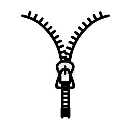 Ilustración de Icono de costura Zip Line. Diseño de contorno audaz con ancho de carrera editable. Ilustración vectorial. - Imagen libre de derechos