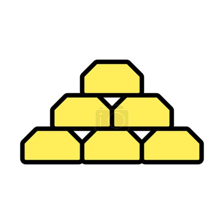 Illustration for Gold Bullion Icon. Editable Bold Outline With Color Fill Design. Vector Illustration. - Royalty Free Image