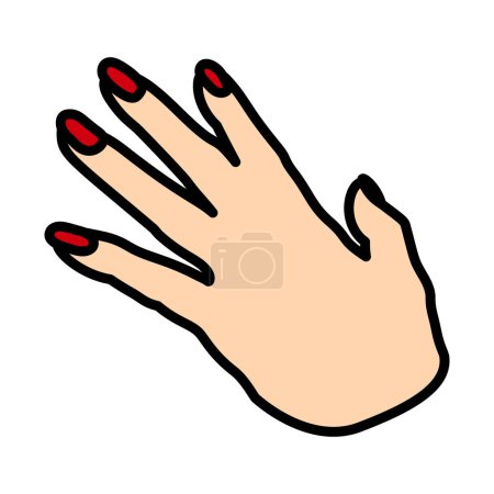 Manicure Icon. Editable Bold Outline With Color Fill Design. Vector Illustration.