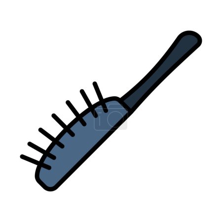 Hairbrush Icon. Editable Bold Outline With Color Fill Design. Vector Illustration.
