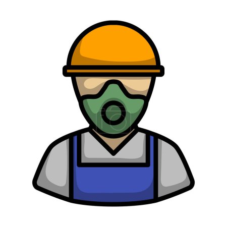 Repair Worker Icon. Editable Bold Outline With Color Fill Design. Vector Illustration.