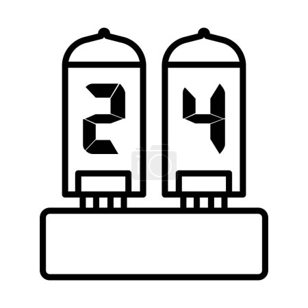 Icono de lámpara numérica eléctrica. Diseño de contorno audaz con ancho de carrera editable. Ilustración vectorial.