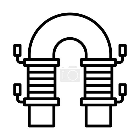 Illustration for Electric Magnet Icon. Bold outline design with editable stroke width. Vector Illustration. - Royalty Free Image