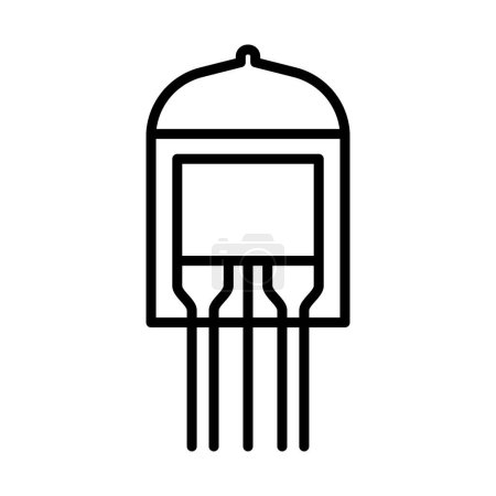 Elektronisches Icon für Vakuumröhren. Kühnes Outline-Design mit editierbarer Strichbreite. Vektorillustration.
