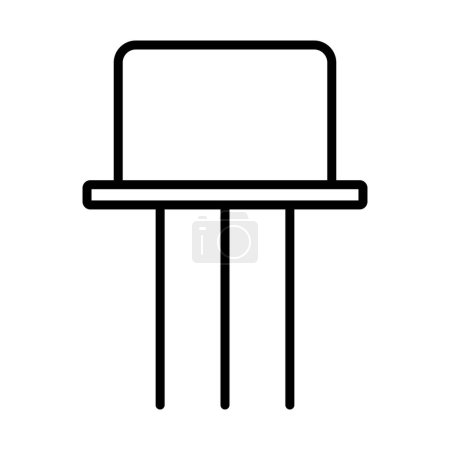Transistor Icon. Kühnes Outline-Design mit editierbarer Strichbreite. Vektorillustration.