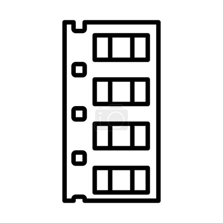 Icono de cinta de componente Smd de diodo. Diseño de contorno audaz con ancho de carrera editable. Ilustración vectorial.