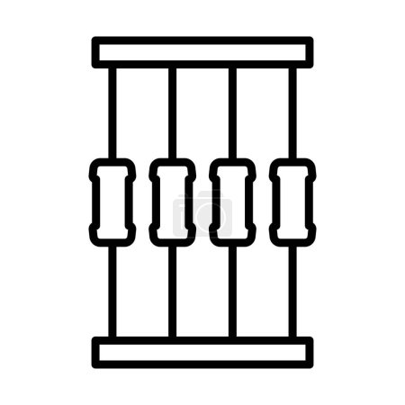 Widerstandsband-Symbol. Kühnes Outline-Design mit editierbarer Strichbreite. Vektorillustration.