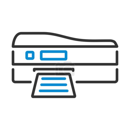 Printer Icon. Editable Bold Outline With Color Fill Design. Vector Illustration.