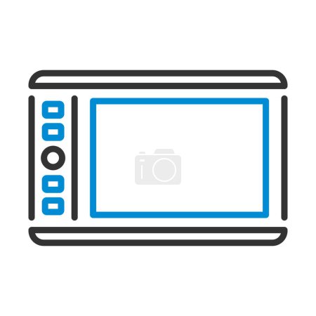 Graphic Tablet Icon. Editable Bold Outline With Color Fill Design. Vector Illustration.