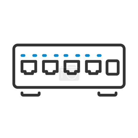 Illustration for Ethernet Switch Icon. Editable Bold Outline With Color Fill Design. Vector Illustration. - Royalty Free Image