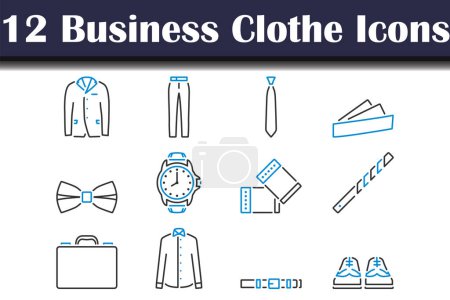Illustration for Business Clothe Icon Set. Editable Bold Outline With Color Fill Design. Vector Illustration. - Royalty Free Image