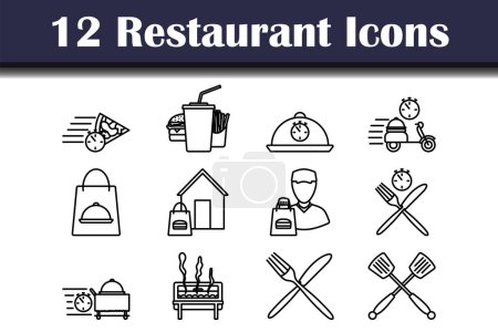 Illustration for Restaurant Icon Set. Bold outline design with editable stroke width. Vector Illustration. - Royalty Free Image