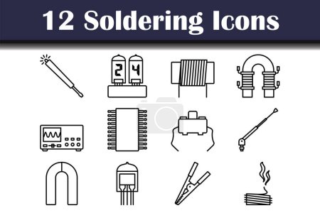 Soldering Icon Set. Bold outline design with editable stroke width. Vector Illustration.