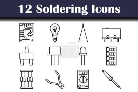 Soldering Icon Set. Bold outline design with editable stroke width. Vector Illustration.