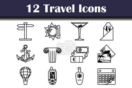 Illustration for Travel Icon Set. Bold outline design with editable stroke width. Vector Illustration. - Royalty Free Image