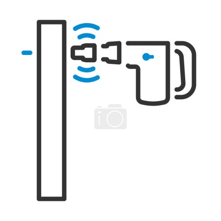 Illustration for Icon Of Perforator Drilling Wall. Editable Bold Outline With Color Fill Design. Vector Illustration. - Royalty Free Image