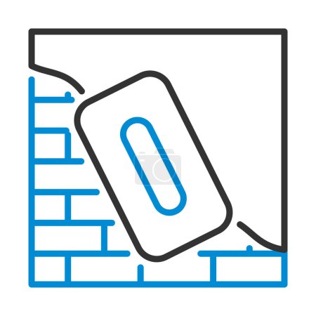 Icon Of Plastered Brick Wall. Editable Bold Outline With Color Fill Design. Vector Illustration.