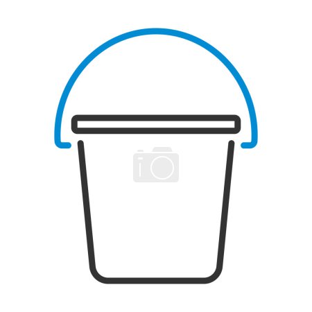 Icon Of Bucket. Editable Bold Outline With Color Fill Design. Vector Illustration.