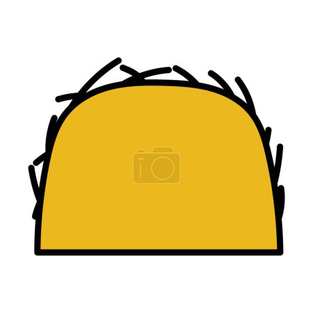 Hay Stack Icon. Editable Bold Outline With Color Fill Design. Vector Illustration.