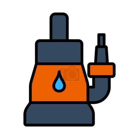 Icône de pompe à eau submersible. contour audacieux modifiable avec la conception de remplissage de couleur. Illustration vectorielle.