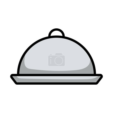 Illustration for Icon Of Restaurant Cloche. Editable Bold Outline With Color Fill Design. Vector Illustration. - Royalty Free Image
