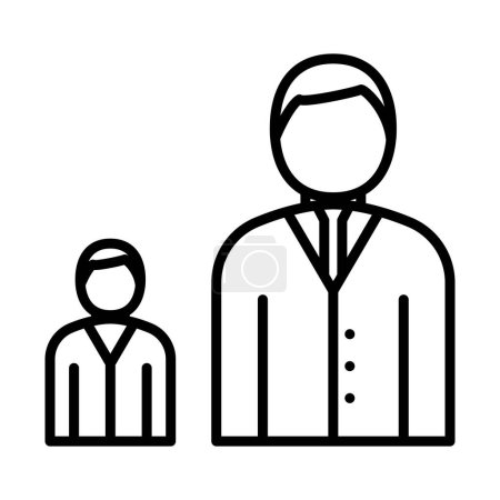 Man Boss With Subordinate Icon. Bold outline design with editable stroke width. Vector Illustration.